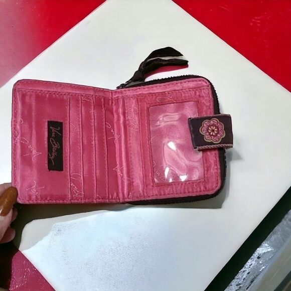 Vera Bradley Mini ID Case Wallet Mod Floral Pink Vintage Collection Quilted 4" - Picture 2 of 8